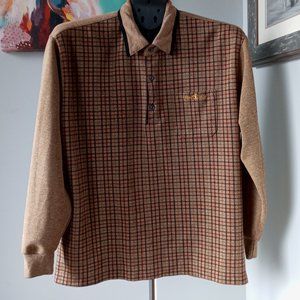 Awesome Vintage houndstooth New Ace golf wear long sleeve shirt